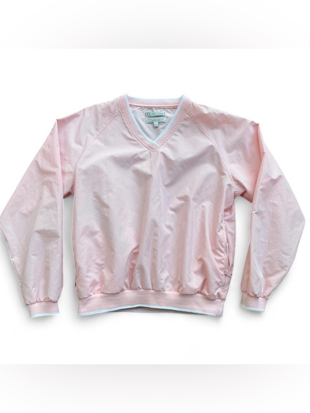 Preppy Golfcore Vintage Izod Club Windbreaker Pink Pullover with White Trim